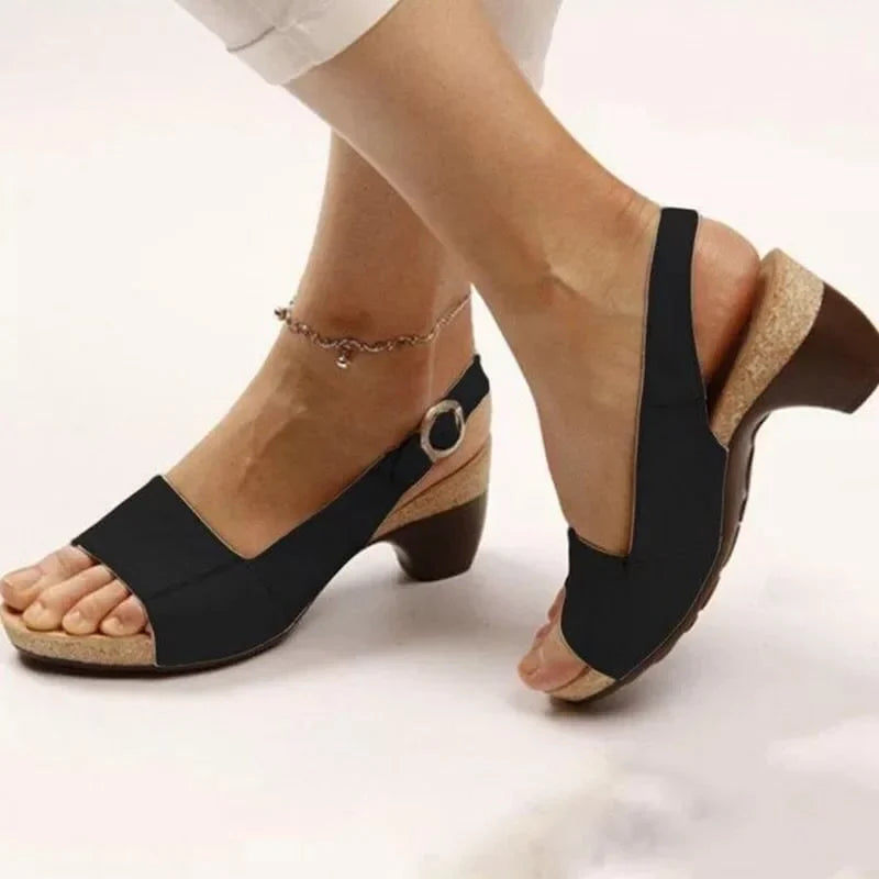 Women's Comfy Elegant Low Chunky Heel Shoes